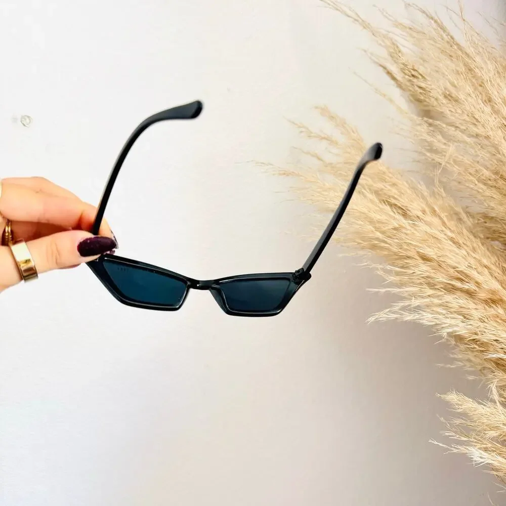 INDY FREE PEOPLE ANTHRO Black Cat Eye Plastic Rectangle $118 Sunnies Sunglasses